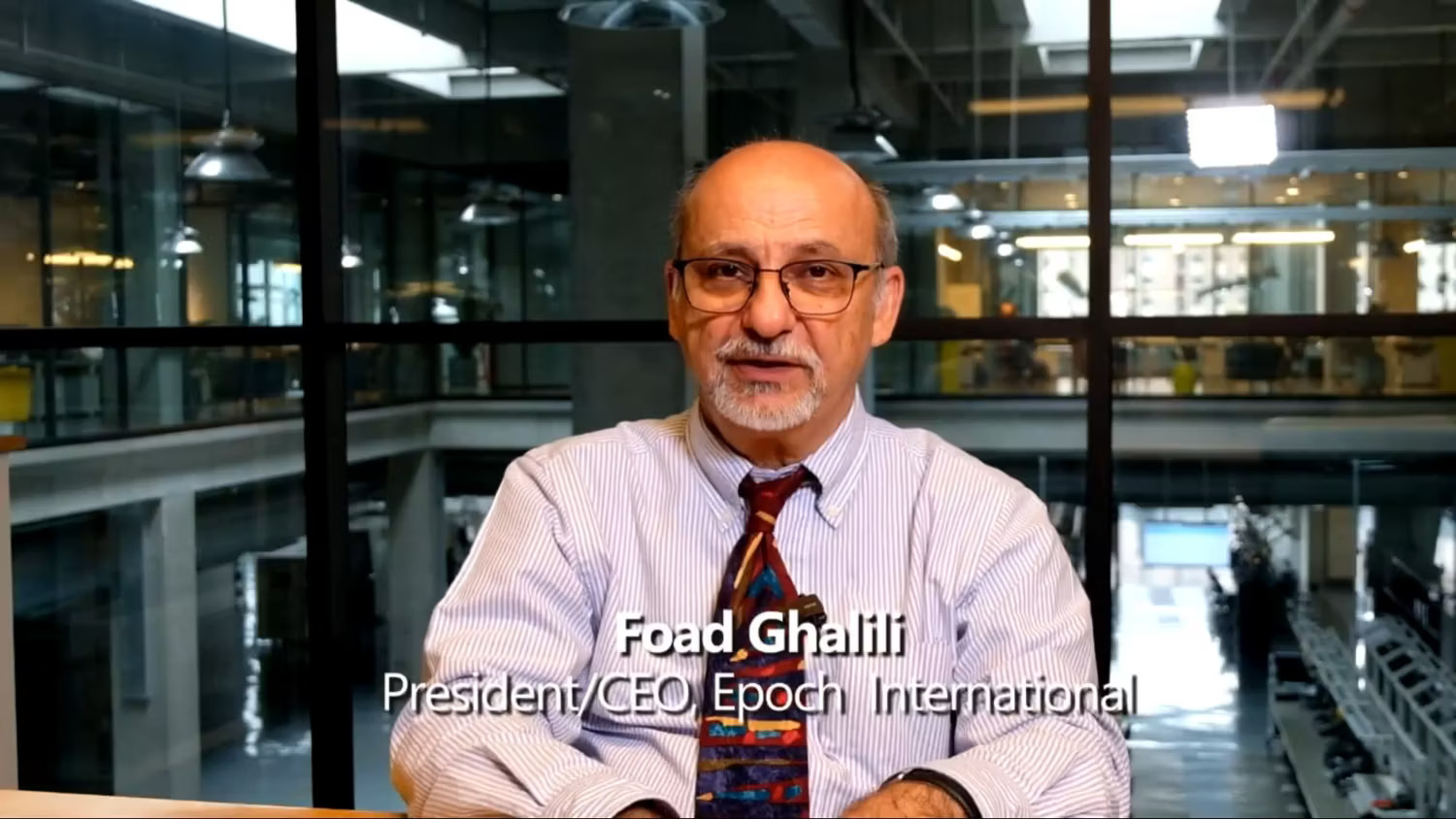 Foad Ghalili speaking in an interview